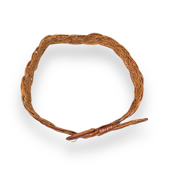 Genuine, leather, braided women’s belt - Picture 2 of 8